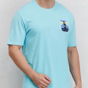 IZOD Saltwater Relaxed Classics Seafare Brewing Tanager Turquoise Tee XL
